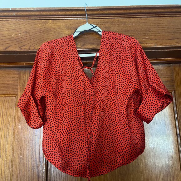 Topshop Red Satin Top (Size 8 US) Like-New - Picture 4 of 7